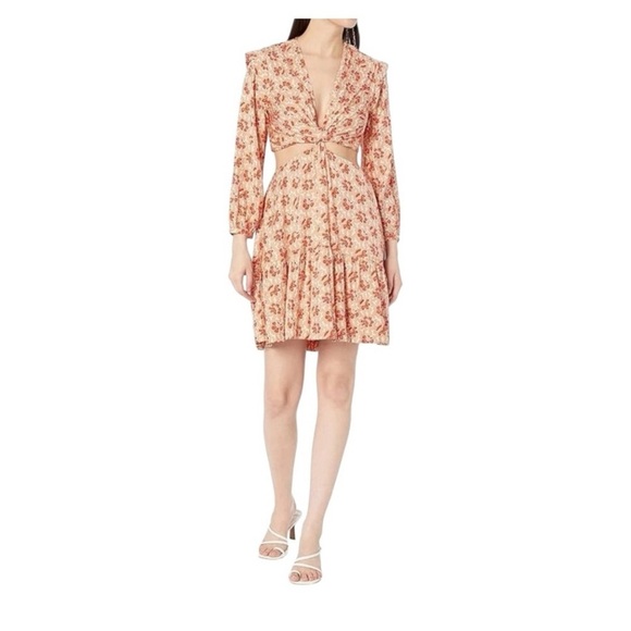 Joie Maeve Long Sleeve Floral Cut Out Mini Dress - Picture 7 of 8